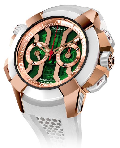 Review Replica Jacob & Co Epic x EC312.42.PB.GN.A Chrono Rose Gold Green Dial watch